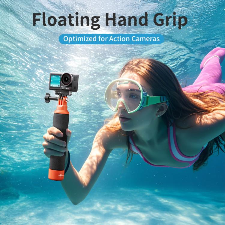 aMagisn Universal Floating Hand Grip for Action Cameras with Triple Claw & 1/4-inch Screw Mount(Black Orange) - free shipping - PMC TechLife - Order now!