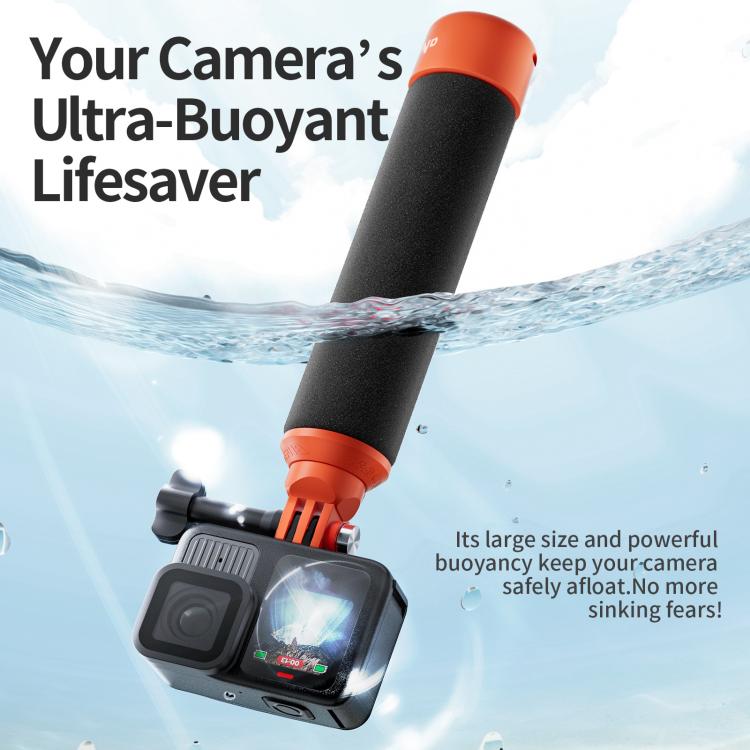 aMagisn Universal Floating Hand Grip for Action Cameras with Triple Claw & 1/4-inch Screw Mount(Black Orange) - free shipping - PMC TechLife - Order now!