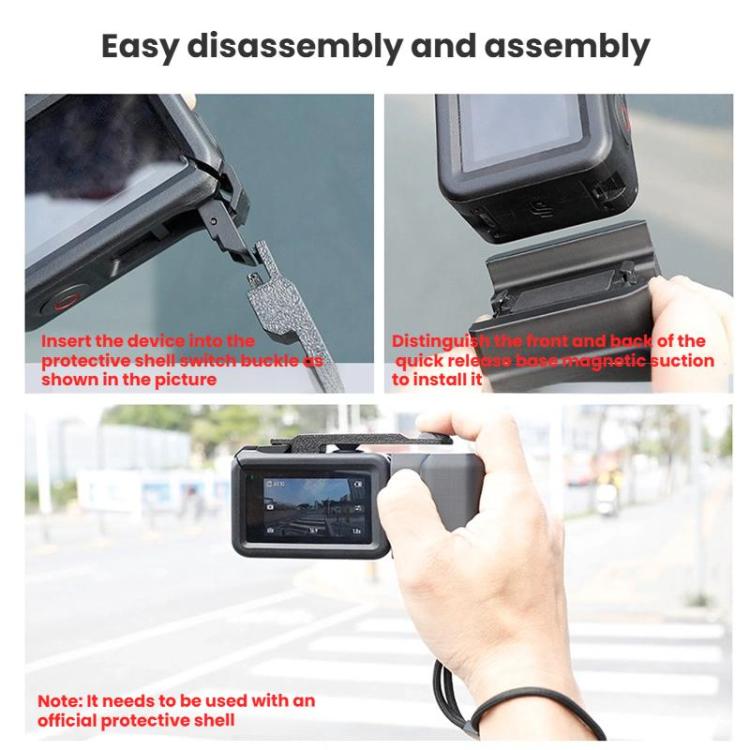 Street Vlogging Handle For DJI Osmo Action 5 Pro / Action 4 / Action 3 Magnetic Grip(Black) - free shipping - PMC TechLife - Order now!