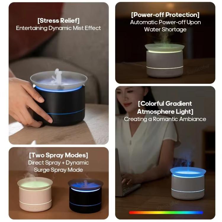 200ml Sea of Clouds Aroma Diffuser Essential Oil Humidifier with 7-Color Mood Lights USB-Powered, Color: Black - free shipping - PMC TechLife - Order now!