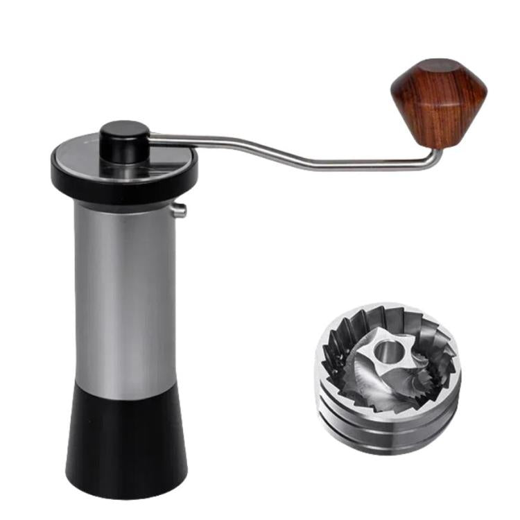 Manual Coffee Grinder with 5-Claw 420 Stainless Steel Burr External Click Adjustable Grind Settings(Silver Black) - free shipping - PMC TechLife - Order now!