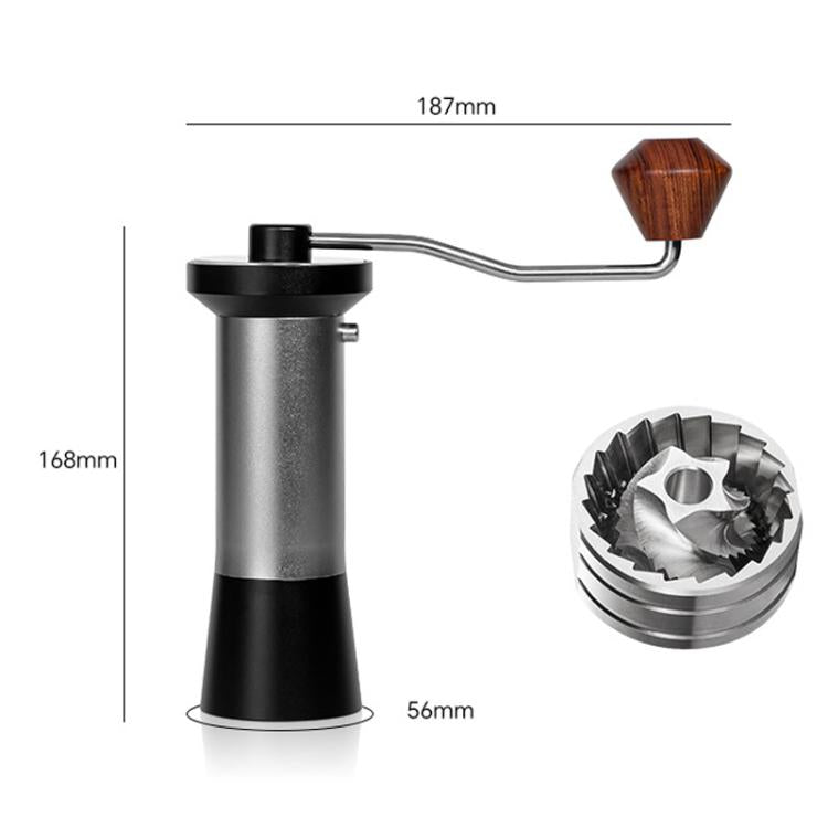 Manual Coffee Grinder with 5-Claw 420 Stainless Steel Burr External Click Adjustable Grind Settings(Silver Black) - free shipping - PMC TechLife - Order now!