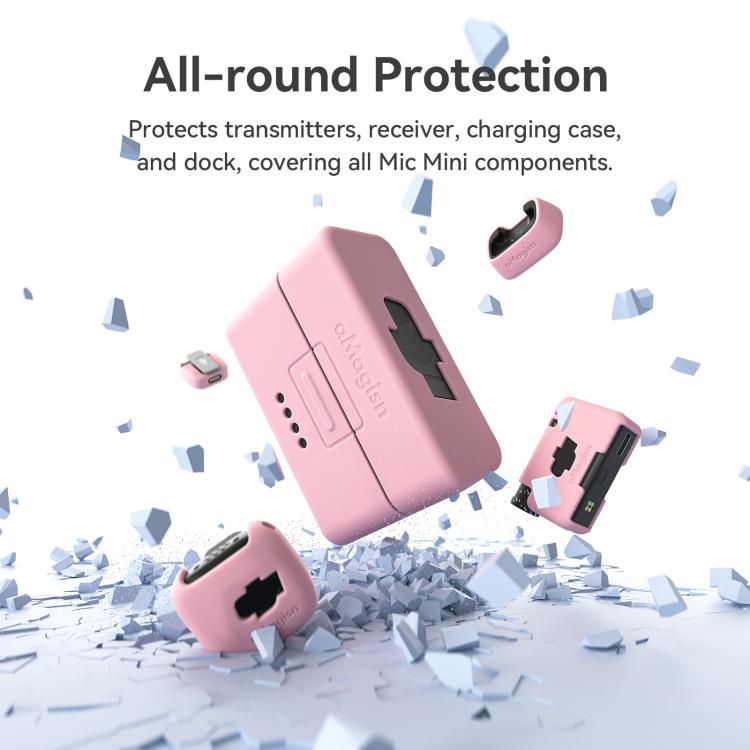 For DJI Mic Mini aMagisn MP01 Silicone Protective Case, Color: 3 In 1 Pink - free shipping - PMC TechLife - Order now!