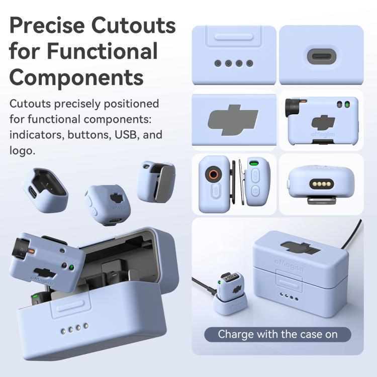 For DJI Mic Mini aMagisn MP01 Silicone Protective Case, Color: 3 In 1 Purple - free shipping - PMC TechLife - Order now!