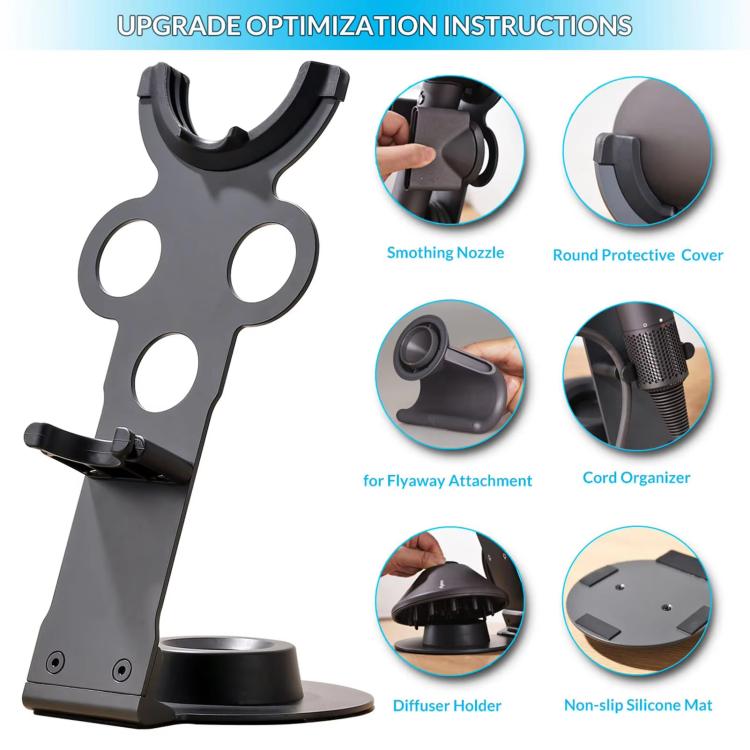 For Dyson Supersonic Hair Dryer Desktop Holder Metal Stand with Cable Organizer(Black) - free shipping - PMC TechLife - Order now!