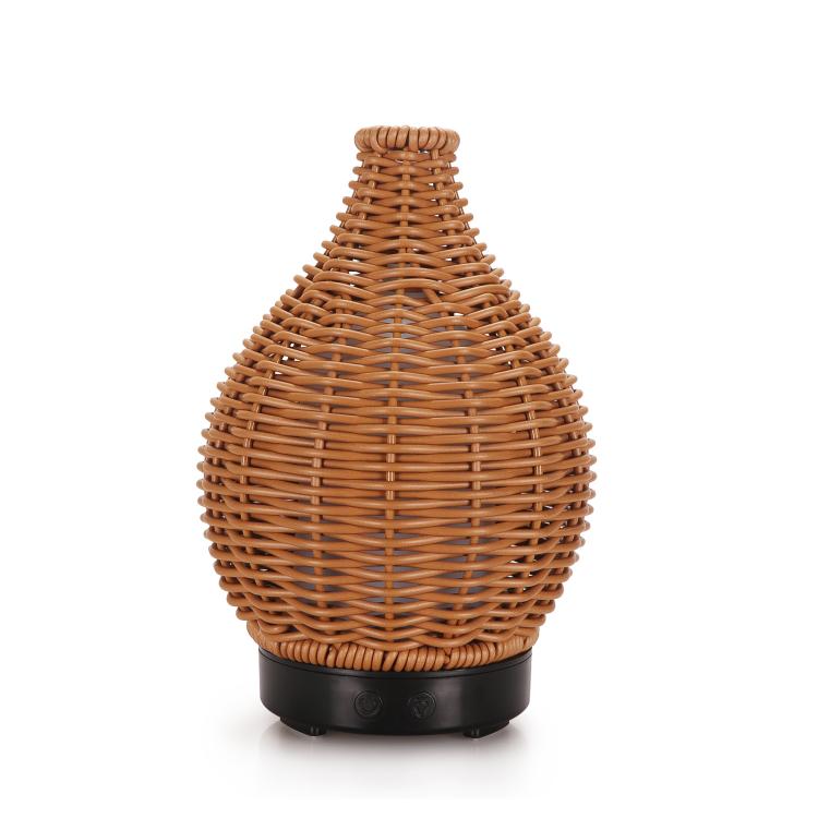 24V EU Plug 100ML Hollow Rattan Ultrasonic Humidifier & Aromatherapy Diffuser with 7-Color LED Lights(Black) - free shipping - PMC TechLife - Order now!
