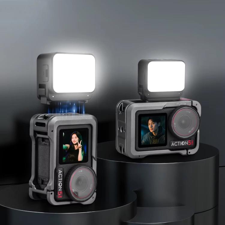 For DJI Action 5 Pro/ Action 4 Flymile 20 LEDs Magnetic Fill Light Rechargeable Video Light 3000K/4440K/8700K Adjustable(Black) - free shipping - PMC TechLife - Order now!