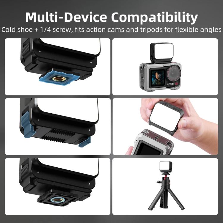 For DJI Action 5 Pro/ Action 4 Flymile 20 LEDs Magnetic Fill Light Rechargeable Video Light 3000K/4440K/8700K Adjustable(Black) - free shipping - PMC TechLife - Order now!