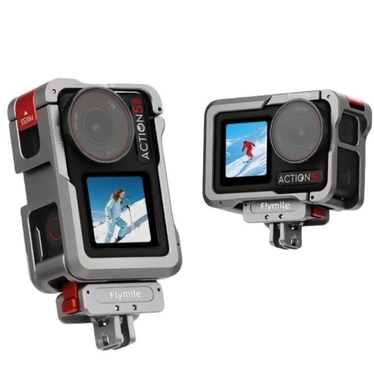 For DJI Action 5 Pro/Action 4/Action 3 Flymile Aluminum Alloy Camera Cage Protective Metal Frame(Metal Color) - free shipping - PMC TechLife - Order now!