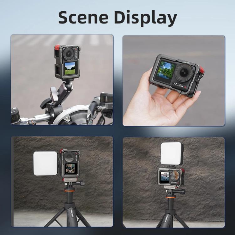 For DJI Action 5 Pro/Action 4/Action 3 Flymile Aluminum Alloy Camera Cage Protective Metal Frame(Metal Color) - free shipping - PMC TechLife - Order now!