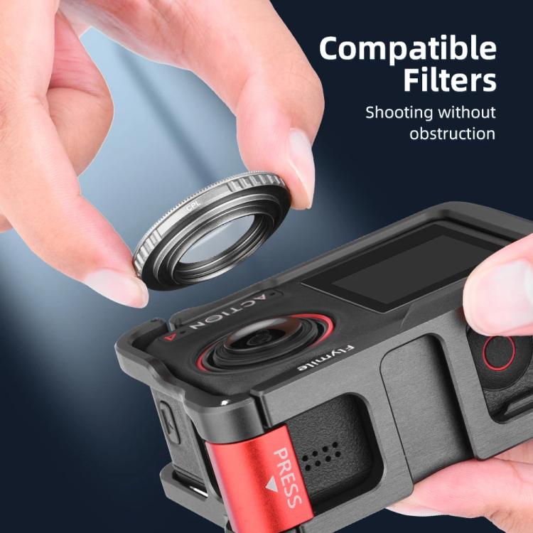 For DJI Action 5 Pro/Action 4/Action 3 Flymile Aluminum Alloy Camera Cage Protective Metal Frame(Metal Color) - free shipping - PMC TechLife - Order now!