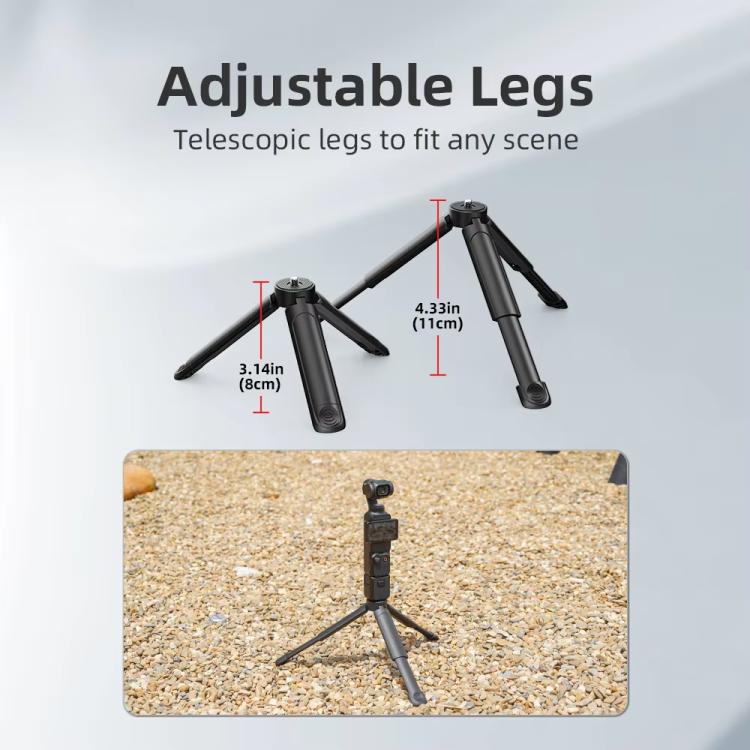 Flymile Extendable Mini Tripod With 1/4-Inch Screw For Action Cameras Nut Adapter Set - free shipping - PMC TechLife - Order now!