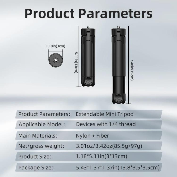 Flymile Extendable Mini Tripod With 1/4-Inch Screw For Action Cameras Phone Clip Set - free shipping - PMC TechLife - Order now!