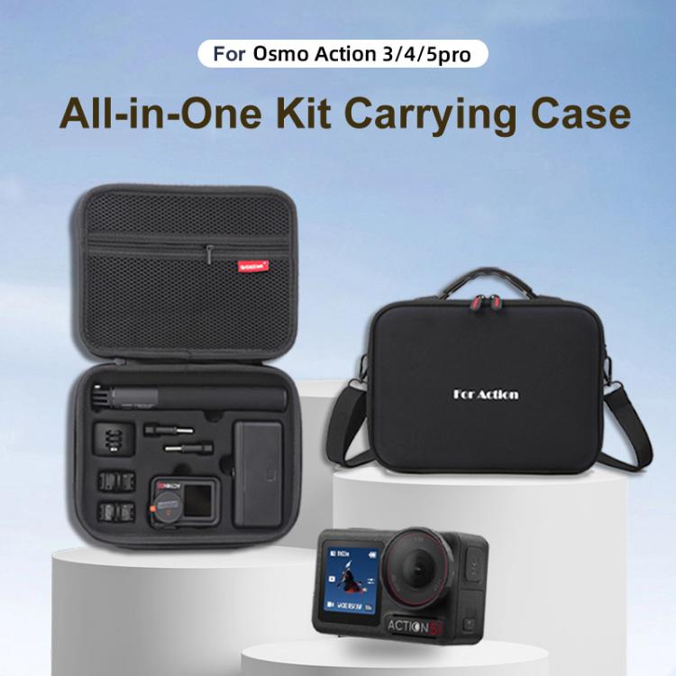 Carrying Case For DJI Action 5 Pro /Action 4 / Action 3 All-in-One Kit Durable Shoulder & Hand Carry Bag(Gray) - free shipping - PMC TechLife - Order now!