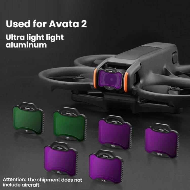 For DJI Avata 2 BRDRC Aluminum Frame Filter Accessories, Specification: ND8+ND16+ND32+ND64 - free shipping - PMC TechLife - Order now!