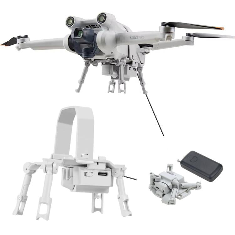 For DJI Mini 3 Pro / Mini 3 Drone YX Airdrop System Rechargeable Thrower Load 200g(Light Gray) - free shipping - PMC TechLife - Order now!