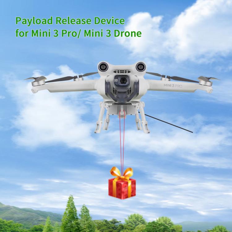 For DJI Mini 3 Pro / Mini 3 Drone YX Airdrop System Rechargeable Thrower Load 200g(Light Gray) - free shipping - PMC TechLife - Order now!