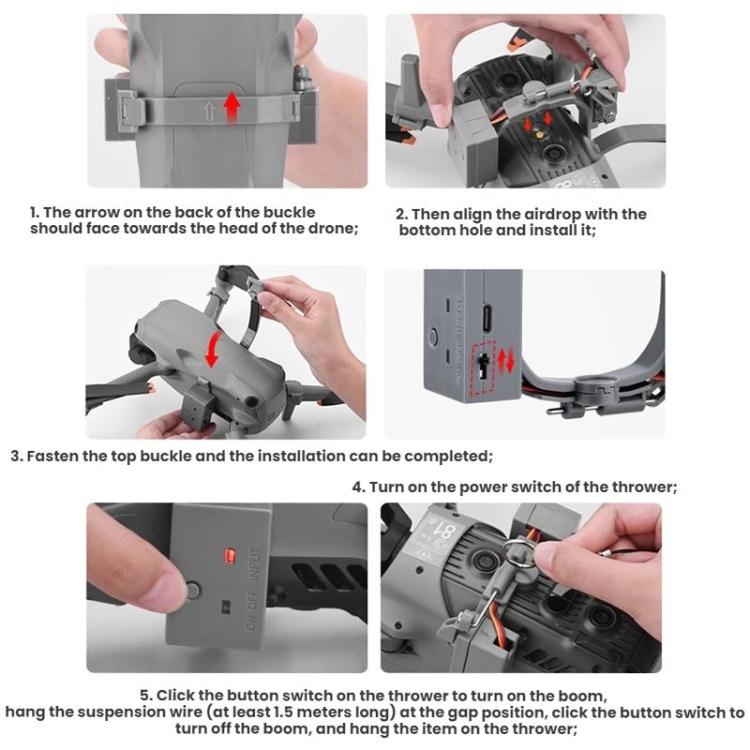 For DJI AIR 3S/AIR 3 BRDRC Drone Airdrop Accessories(Dark Gray) - free shipping - PMC TechLife - Order now!