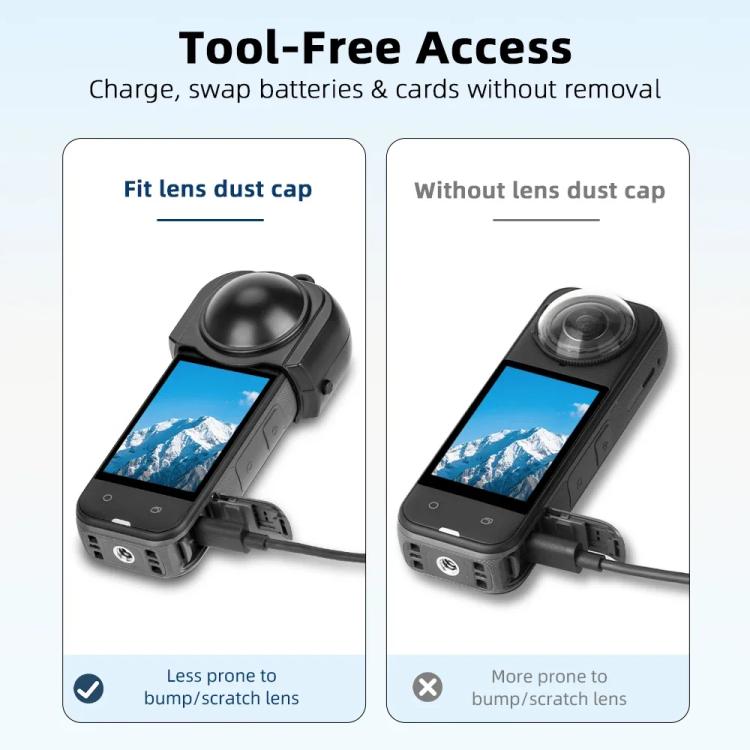 For Insta360 X5 Camera Flymile Lens Protective Cover Dustproof & Scratch-Resistant Anti-Fall Protector Cap(Black) - free shipping - PMC TechLife - Order now!