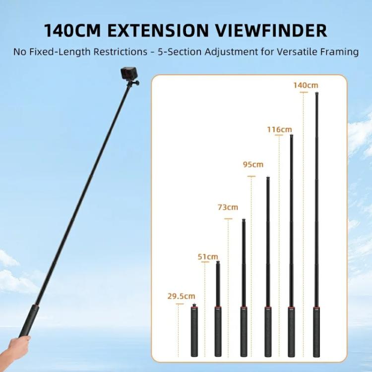 Flymile 1.6m Extendable Selfie Stick Tripod For Action Cameras One-Button Quick Setup Monopod With Wide-Angle View - free shipping - PMC TechLife - Order now!