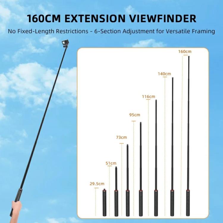 Flymile 1.6m Extendable Selfie Stick Tripod For Action Cameras One-Button Quick Setup Monopod With Wide-Angle View - free shipping - PMC TechLife - Order now!
