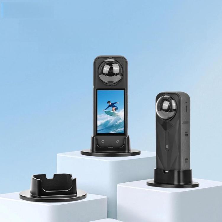 For Insta360 X5  Flymile Anti-Slip Base Plastic Desktop Stand Stable Camera Holder(Black) - free shipping - PMC TechLife - Order now!