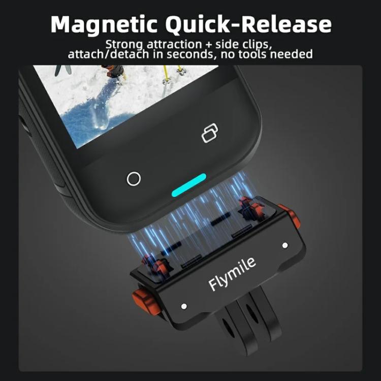 Flymile Plastic Magnetic Quick-Release Base For Insta360 Ace Pro 2/X5/X4/X3/X2/Ace Pro/Ace(Black) - free shipping - PMC TechLife - Order now!