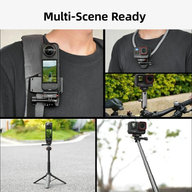 Flymile Magnetic Quick-Release Base 1/4 Inch Thread Foldable Extension Kit for Insta360 Ace Pro 2/Ace Pro/Ace/X5/X4/X3/X2(Black) - free shipping - PMC TechLife - Order now!