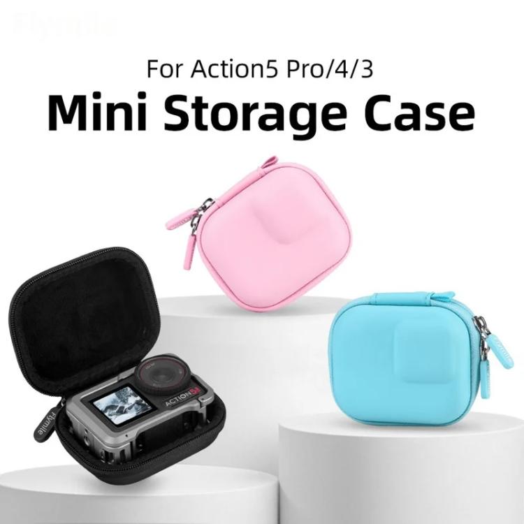 Flymile PU Mini Camera Case with Carabiner For Caged DJI Action 3/4/5 Pro/Insta360 Ace Pro 2/1/GoPro(Pink) - free shipping - PMC TechLife - Order now!