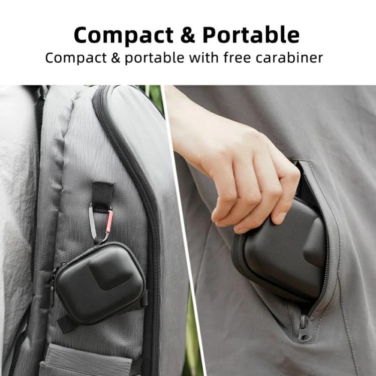 Flymile PU Mini Camera Case with Carabiner For Caged DJI Action 3/4/5 Pro/Insta360 Ace Pro 2/1/GoPro(Black) - free shipping - PMC TechLife - Order now!