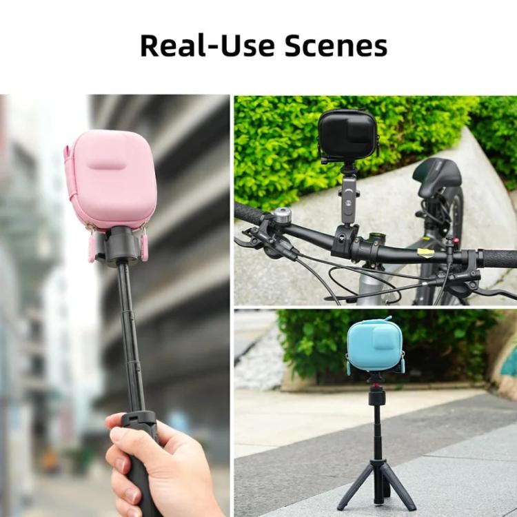 Flymile PU Mini Camera Case with Carabiner For Caged DJI Action 3/4/5 Pro/Insta360 Ace Pro 2/1/GoPro(Pink) - free shipping - PMC TechLife - Order now!