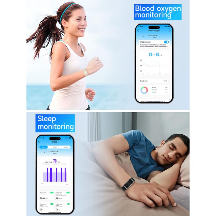 Dual PD Real-Time Heart Rate Blood Oxygen Real-Time Sleep Exercise Health Bracelet(White) - free shipping - PMC TechLife - Order now!