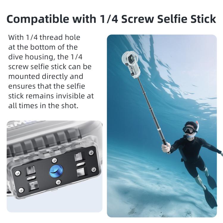 For Insta360 X5 AMagisn 60m/196ft Diving Case Quick-Release Full Invisible Waterproof Underwater Housing - free shipping - PMC TechLife - Order now!