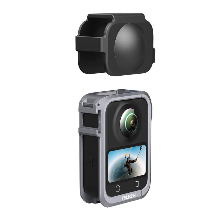 For DJI Osmo 360 TELESIN Aluminum Alloy Protective Cage Expansion Frame with Lens Cover(Metal Color) - free shipping - PMC TechLife - Order now!