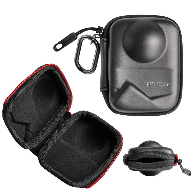 TELESIN Open Bottom PU Carrying Case for DJI Osmo 360 Camera Protective Pouch with Carabiner Clip - free shipping - PMC TechLife - Order now!