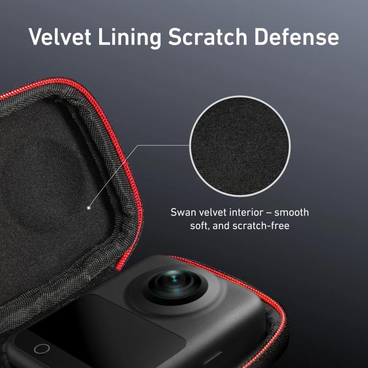 TELESIN Open Bottom PU Carrying Case for DJI Osmo 360 Camera Protective Pouch with Carabiner Clip - free shipping - PMC TechLife - Order now!