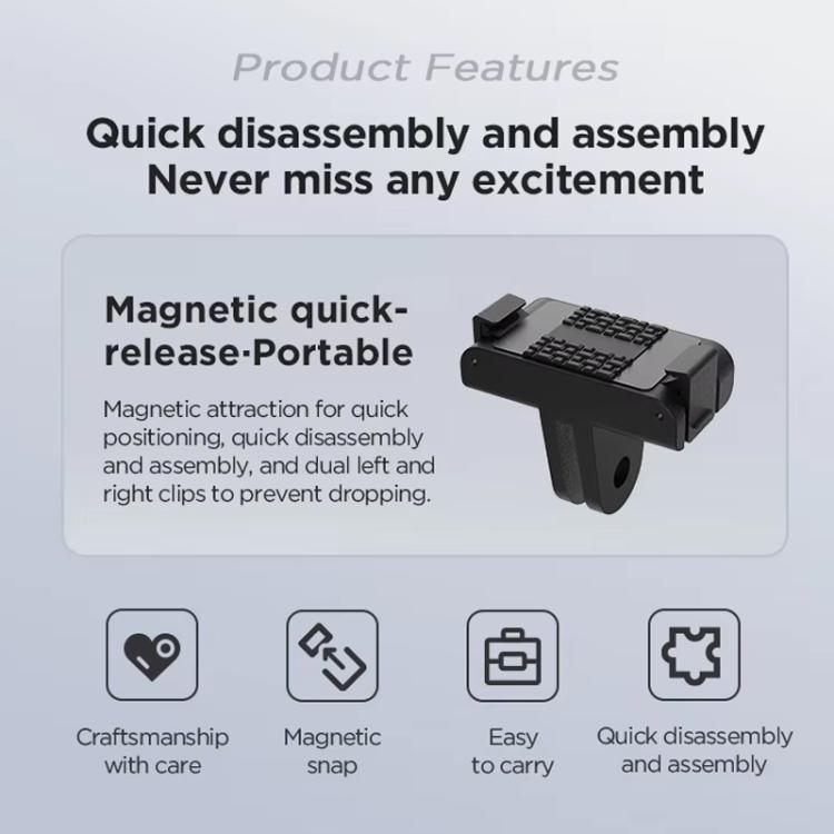 For DJI Osmo 360 CYNOVA Magnetic Quick-Release Base Adapter Camera Accessories(Black) - free shipping - PMC TechLife - Order now!