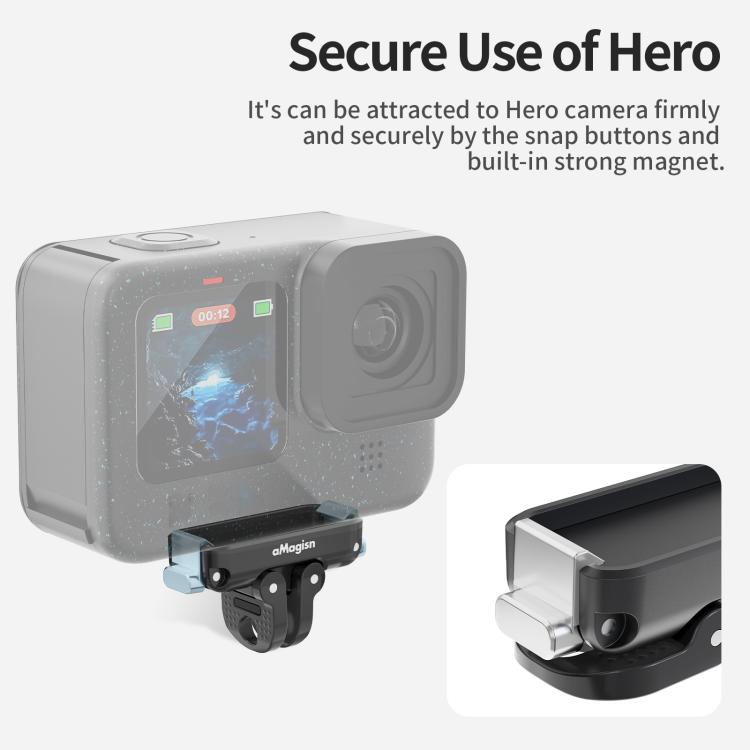 aMagisn Magnetic Quick Release Adapter for GoPro HERO13/12/11/10/9/8/11 Mini/MAX Separate Top Mount Plate - free shipping - PMC TechLife - Order now!