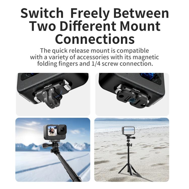 aMagisn Magnetic Quick Release Adapter for GoPro HERO13/12/11/10/9/8/11 Mini/MAX 2-in-1 Kit - free shipping - PMC TechLife - Order now!