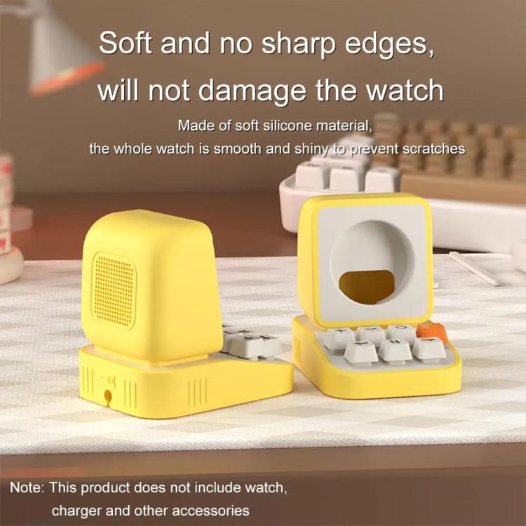 For Apple Watch Typewriter Style Stand Wireless Charging Silicone Base(Gray) - free shipping - PMC TechLife - Order now!