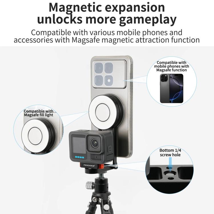 For DJI Action 5 Pro / 4 / 3 / 2 Multifunctional Magnetic Quick Release Base Bracket Expansion - free shipping - PMC TechLife - Order now!