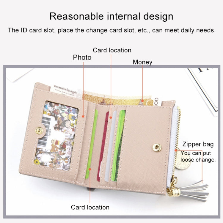 Lady Short Cross-Streaked Suzip Wallet(Pink) - Wallets by PMC TechLife | Online Shopping South Africa | PMC TechLife | Buy Now Pay Later Mobicred