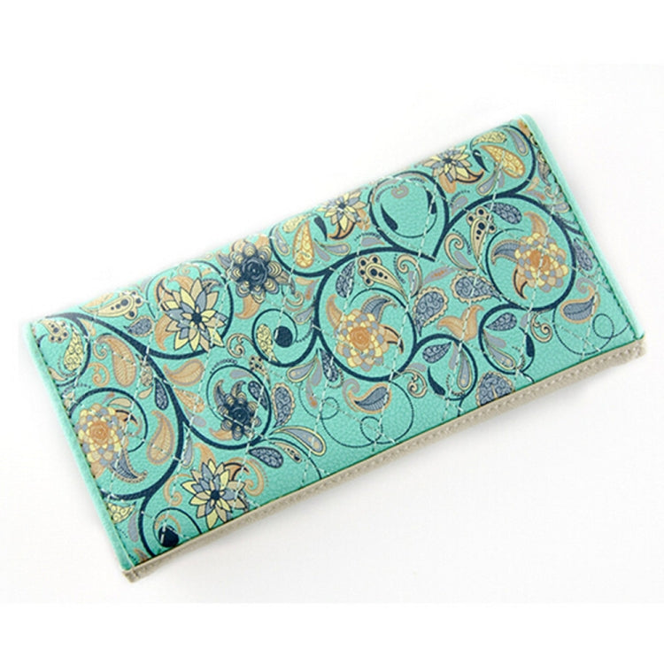 Long Leather Floral Pattern Wallets Coin Purses Money Bag for Women(Green) - Wallets by PMC TechLife | Online Shopping South Africa | PMC TechLife