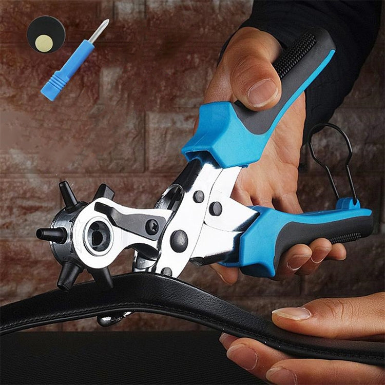 Multifunctional Belt Hole Puncher with 6 Holes Leather Hole Punch for Leather Belts Cards Paper Fabric(Blue) - Binding Supplies by PMC TechLife | Online Shopping South Africa | PMC TechLife