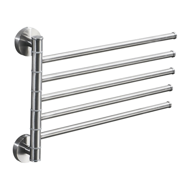 Stainless Steel Towel Bar Rotating Towel Rack Bathroom Kitchen Wall-mounted Towel Polished Rack Holder, Model:Brushed Five Poles - Shelves by PMC TechLife | Online Shopping South Africa | PMC TechLife