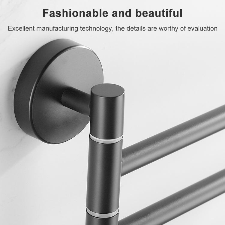 Stainless Steel Towel Bar Rotating Towel Rack Bathroom Kitchen Wall-mounted Towel Polished Rack Holder, Model:Brushed Five Poles - Shelves by PMC TechLife | Online Shopping South Africa | PMC TechLife