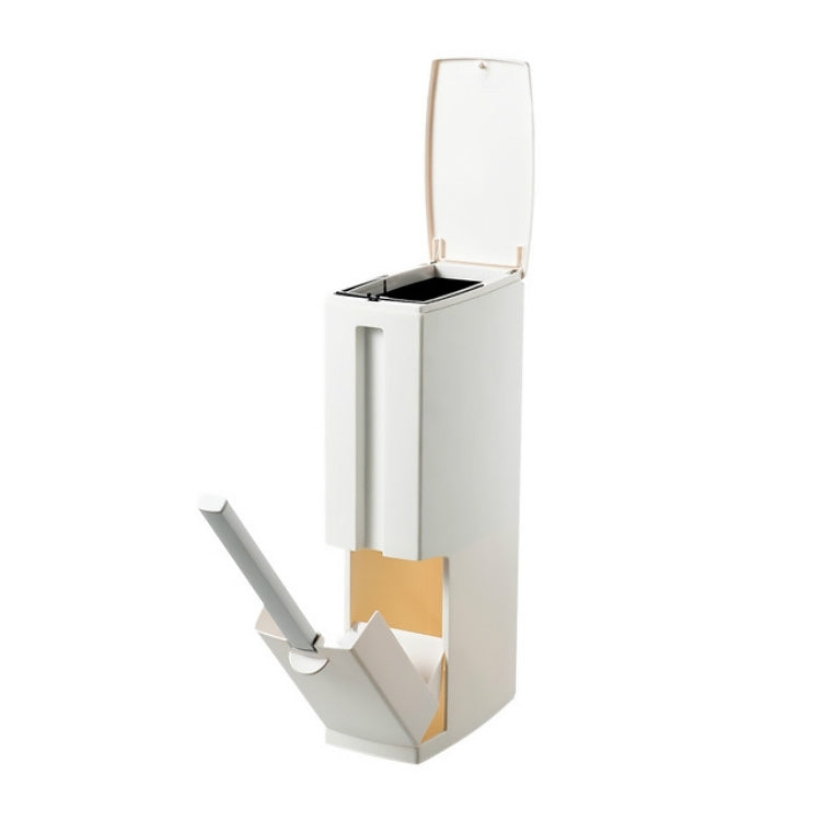 Bathroom Toilet Toilet Brush Integrated Pressing Open Lid Square Trash Can Set with Brush(Gray) - Cleaning Tools by PMC TechLife | Online Shopping South Africa | PMC TechLife