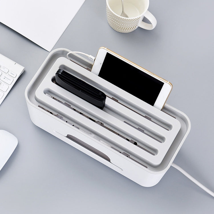 Multifunctional Desktop Power Cord Row and Cable Management Box(White) - free shipping - PMC TechLife - Order now!