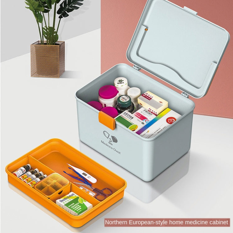 Jinlongxing 9659 Mini Household Plastic Portable Medicine Storage Box, Size:21x15x15.3cm(Blue) - free shipping - PMC TechLife - Order now!