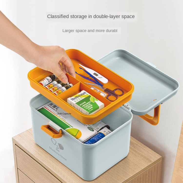 Jinlongxing 9659 Mini Household Plastic Portable Medicine Storage Box, Size:21x15x15.3cm(Blue) - free shipping - PMC TechLife - Order now!
